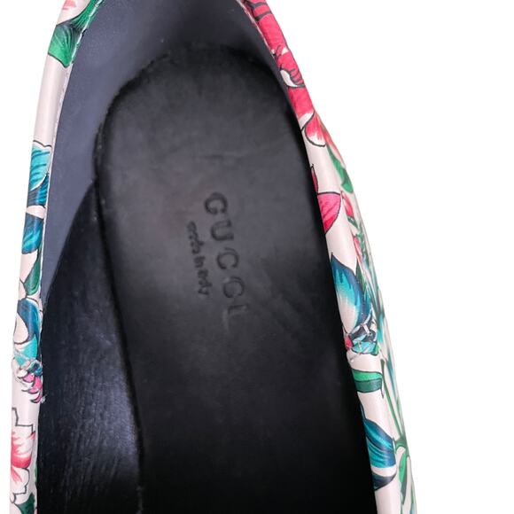 New GUCCI Horsebit Floral Printed Leather Loafers Shoes Women's EU 38 | US 8 - Picture 10 of 14
